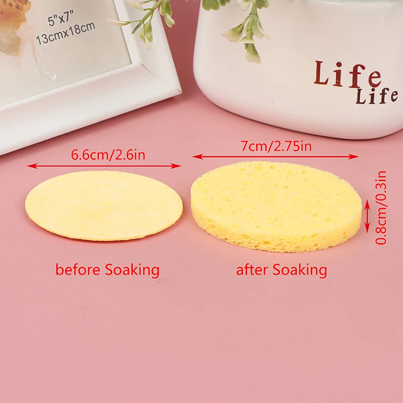 10Pcs Sponge Cleaning Compression Soft Facial Wash Puff Cleanser Comfortable Sponge Puff Spa Exfoliating Face Care Tool Makeup