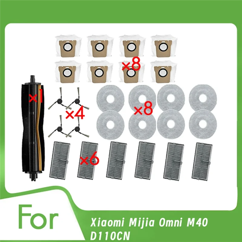

AT02-для Xiaomi Mijia Omni M40 D110CN аксессуары для пылесоса основная боковая щетка швабра фильтр мешки для пыли