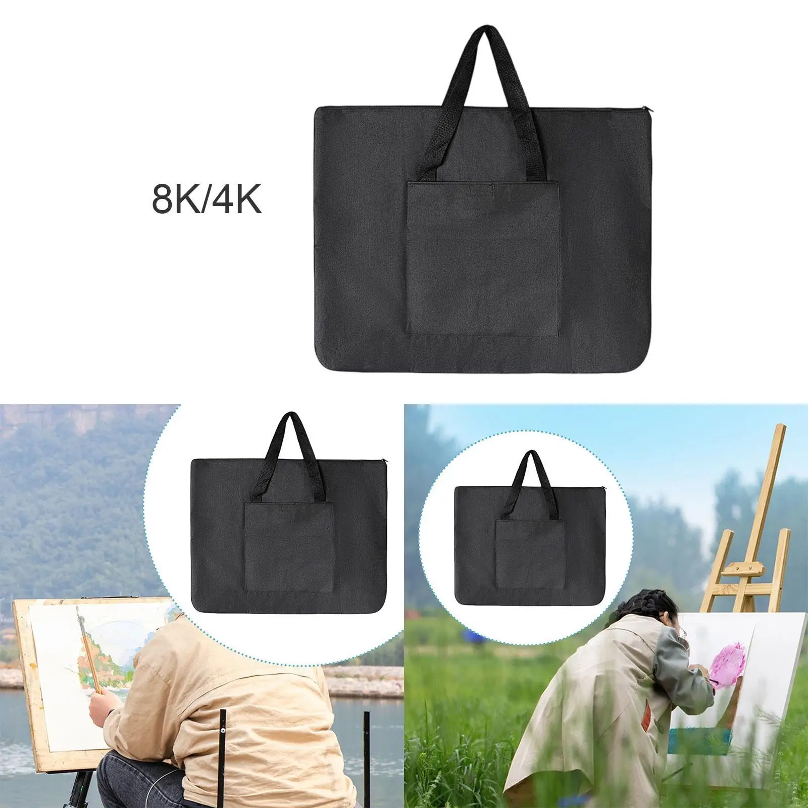 حقيبة محفظة فنية مع مقبض حقيبة حمل فنية متعددة الأغراض لرسم الملصقات ورسم الفنان ووضع العمل الفني