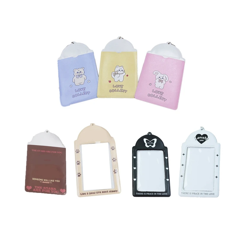 

New Cartoon Butterfly Student Bag Pendant Key Chain Idol Photo Cover ID Card Set