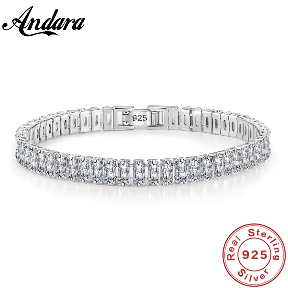 925 Sterling Silver Bracelet Elegant Zircon Crystal Fashion Jewelry For Women Engagement Wedding Glamour Jewelry