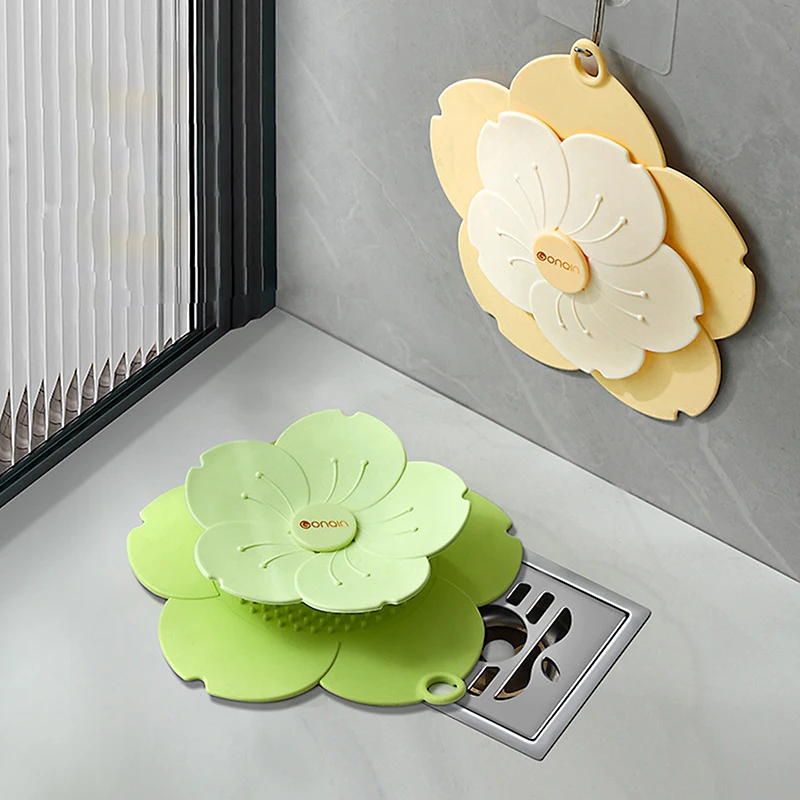 Bathroom Floor Drain Cover Anti Odor Pad Kitchen Sink Floor Strainer Water Hair Stopper Deodorant Mat Bathroom Accessories