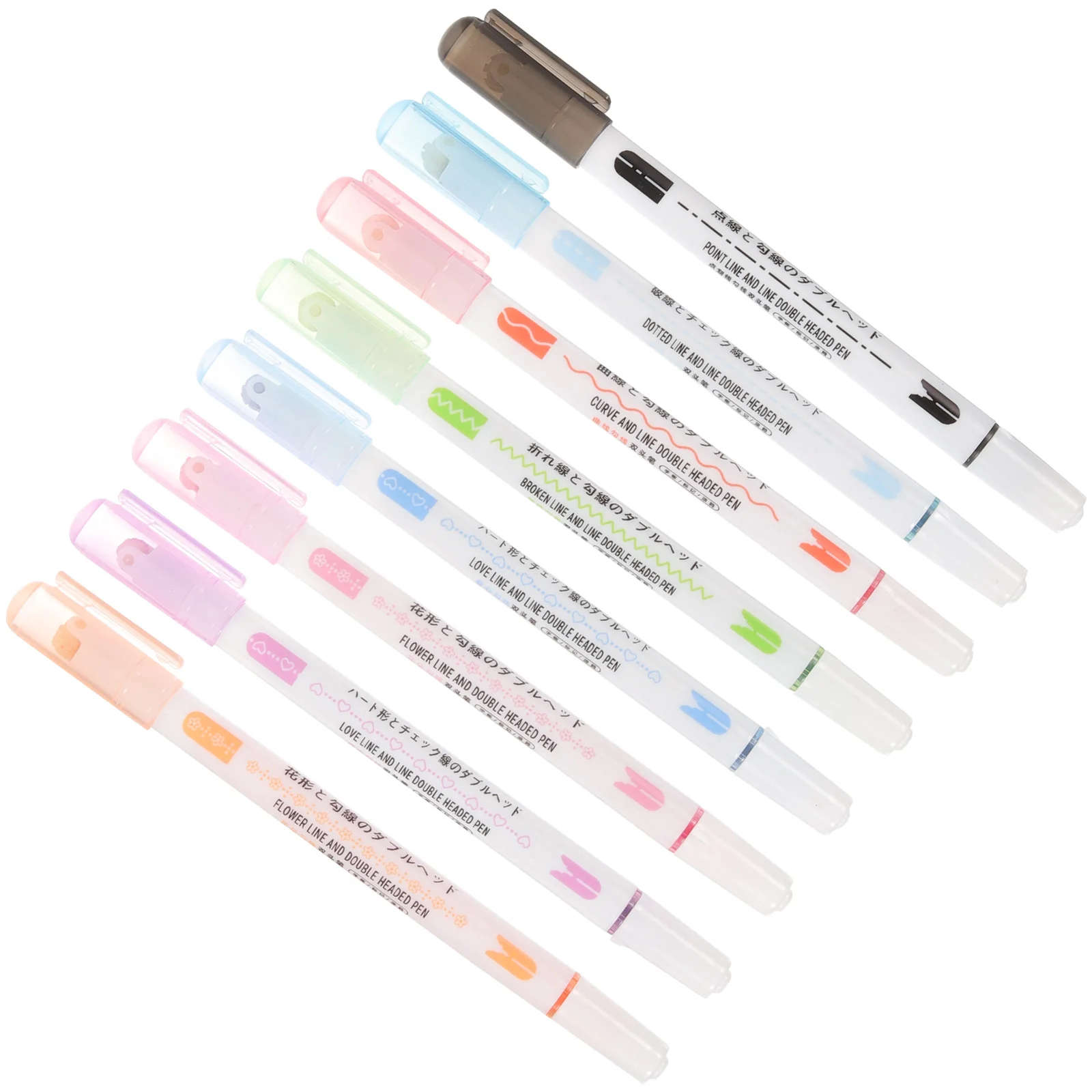 

8 Pcs Household Double Curved Pen Student Colorful Pens Highlighter Plastic Journaling Markers