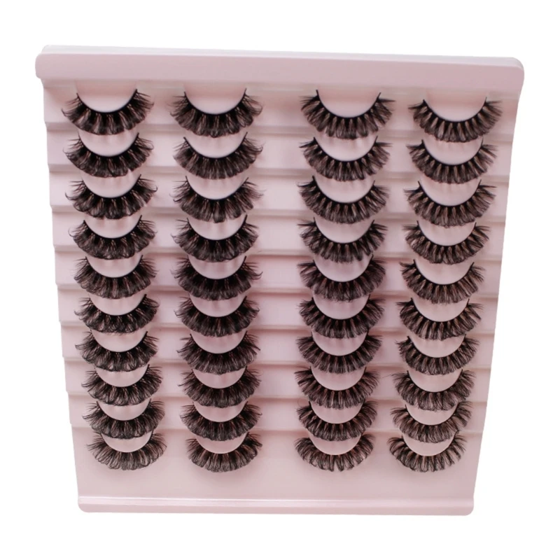 ปลอมขนตารัสเซีย Strip Lashes D-Curly Natural Fluffy-Lashes Wispy ขนตาปลอม 3D ผล Faux Mink Lashes 20 คู่