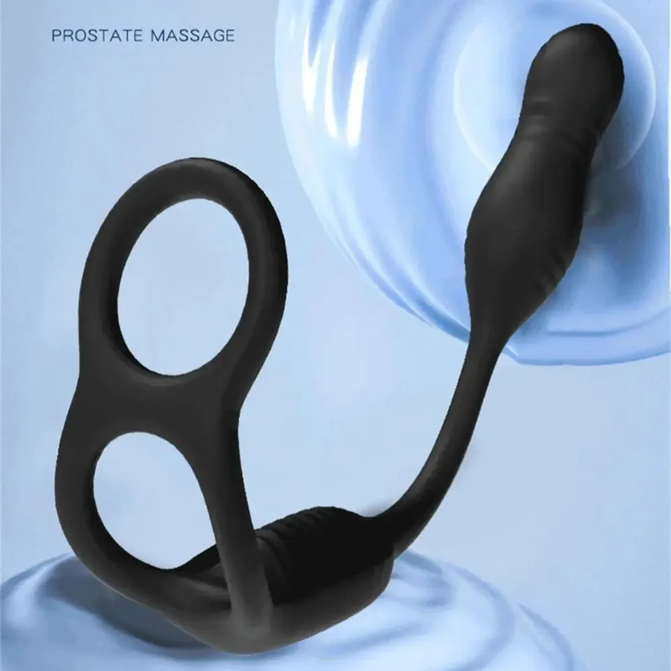 Prostate Massager Vibrator 3 In 1 Anal Plug Cock Ring For Men Remote Control Vibrating Penis Ring Butt Plug For Male Gay Sex Toy view 2
