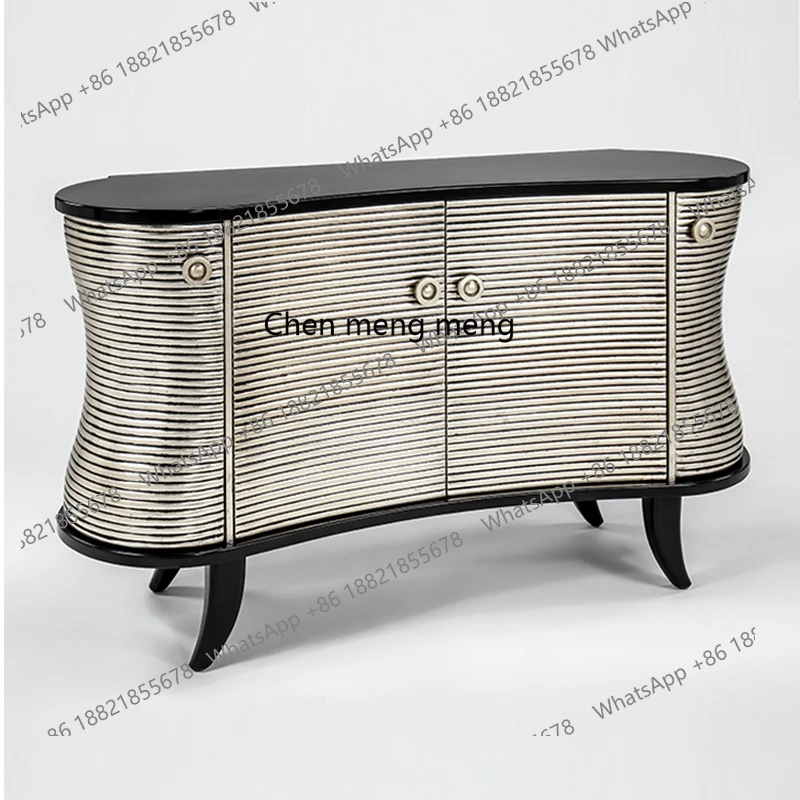 

Light Luxury Solid Wood Entryway Cabinet Entryway Decoration Storage Cabinet Modern Villa High-End Storage Sideboard