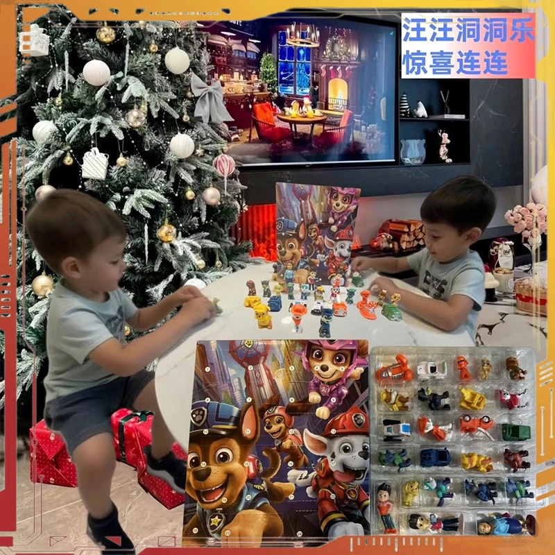 

Dog Patrols Christmas Advent Calendar Anime Action Figures 24 Days Xmas Countdown Box Chase Doll Toys Home Decor Kids Gift