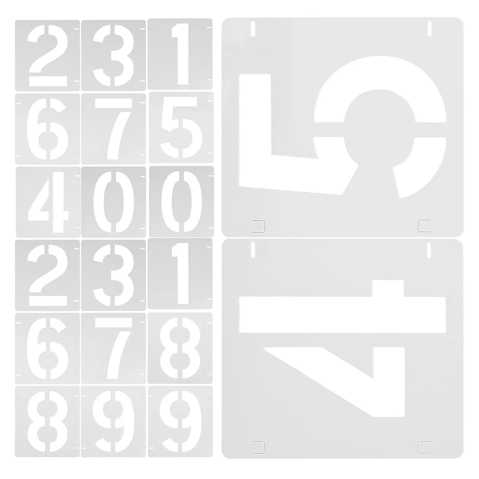 20Pcs Number Stencil Thick Cardboard Reusable Mailbox Door Painting Template DIY Garage Address Art Craft