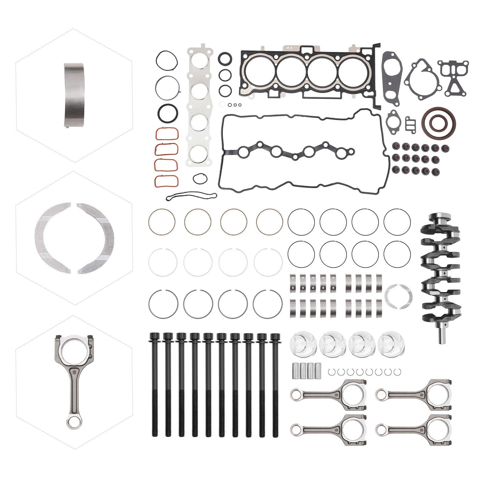 Motorreparatieset Voor G4kj 2.4l Hyundai Motorrevisie Gereedschapsset Met Krukas En Zuigers Pakking En Drijfstangen