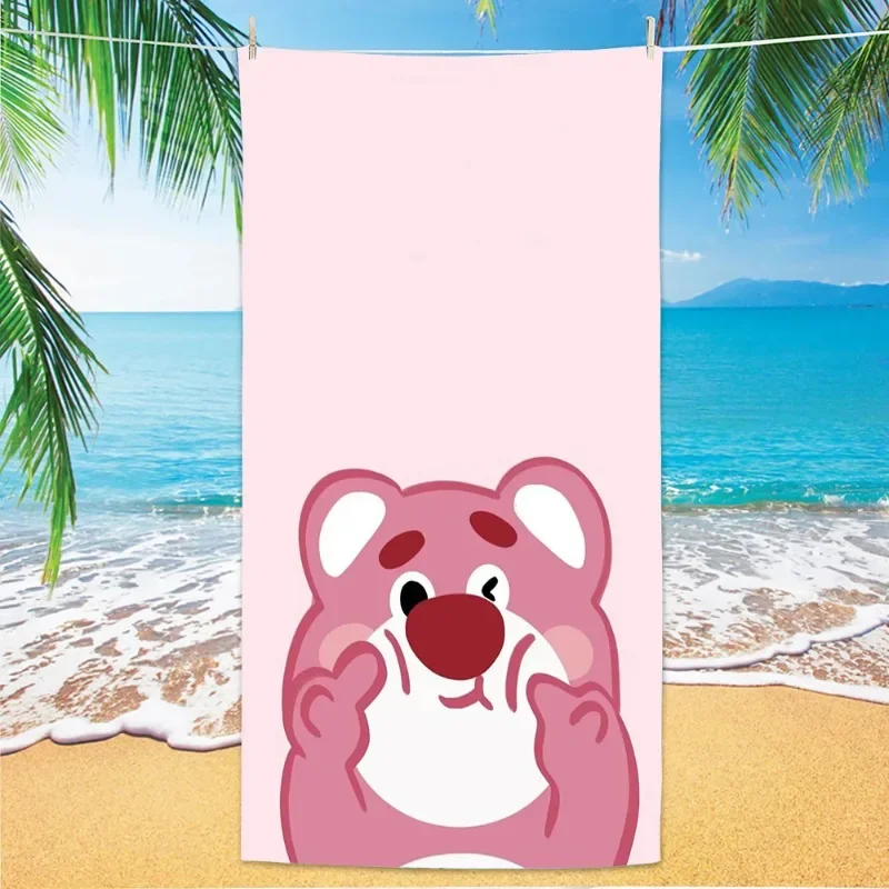 lotso bear blanket Anime beach towel Adult Bathroom Shower Travel Room Bathtub decor Gym Towel Accessories Beach towel