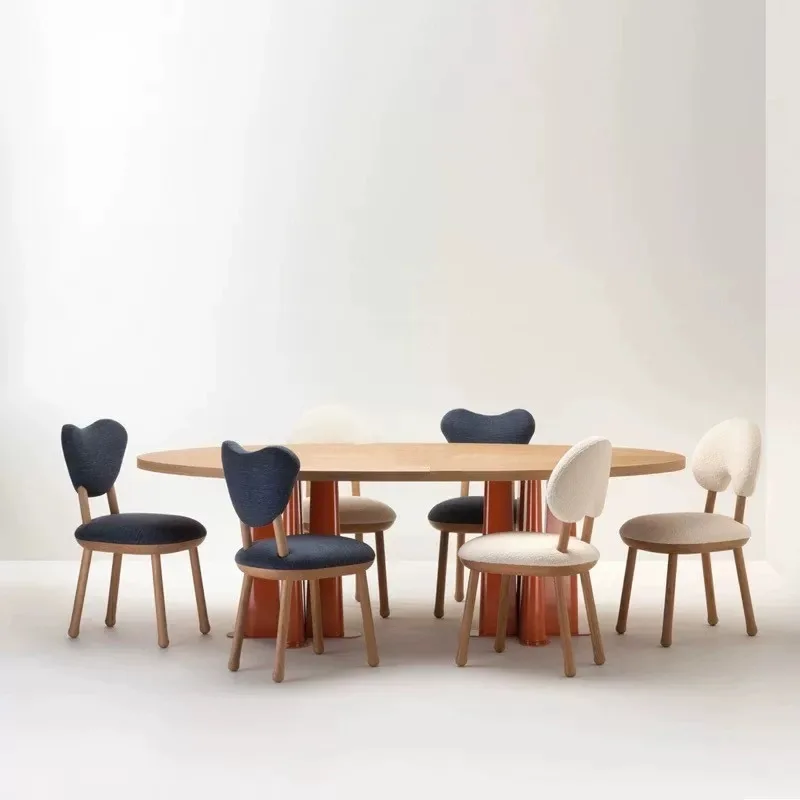 Factory Direct 2026 Living room minimalist long table Nordic oval solid wood desk designer desk medieval wabi-**** wind dining t