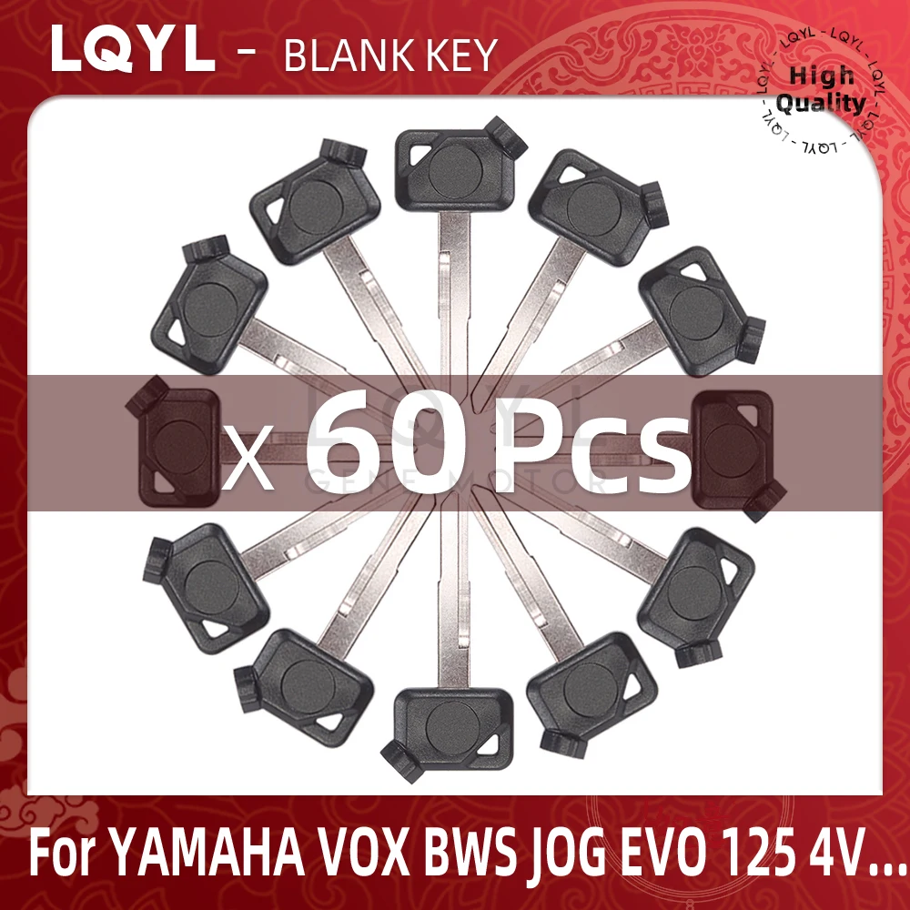 60Pcs Blank Key Motorcycle Replace Uncut Keys For YAMAHA Magnet Anti-theft Lock VOX BWS JOG EVO ZR 50 100 125 4V VOX50 VINO EVO2