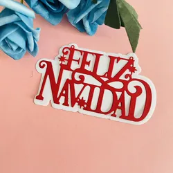 spanish word feliz navidad decoration die Metal Cutting Dies DIY Scrapbook Paper Cards Embossing Craft Die Cut handmade craft