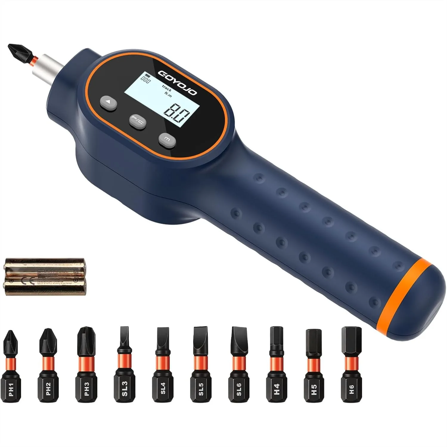 

Digital Torque Screwdriver 7.08-70.8 in-lb, 1/4" Adjustable Set with Buzzer & Magnetic Bits, 999 Data Storage for Gunsmithing