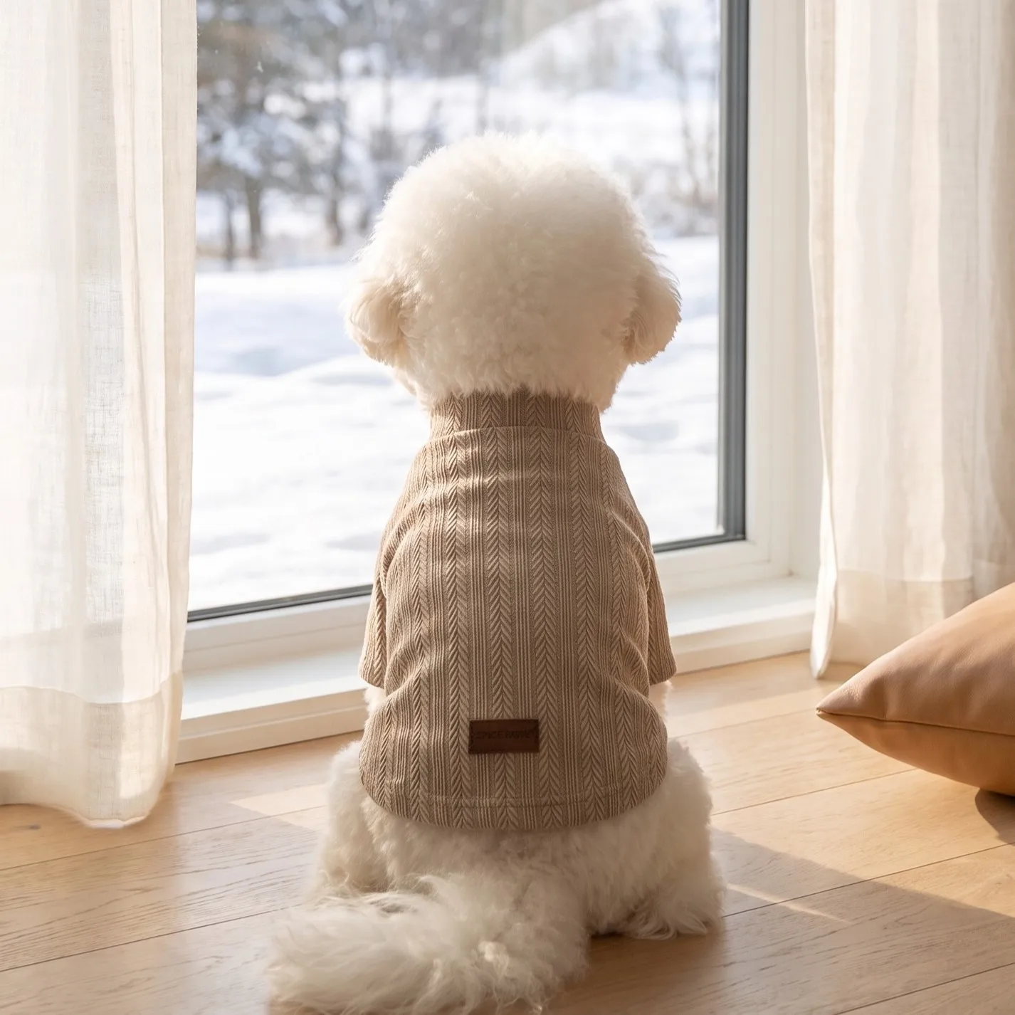 Hundepullover, Rollkragenpullover für Haustiere, gestrickte Hundekleidung mit Blumenmuster, Unterhemden für kleine und mittelgroße Hunde. – Detail 17