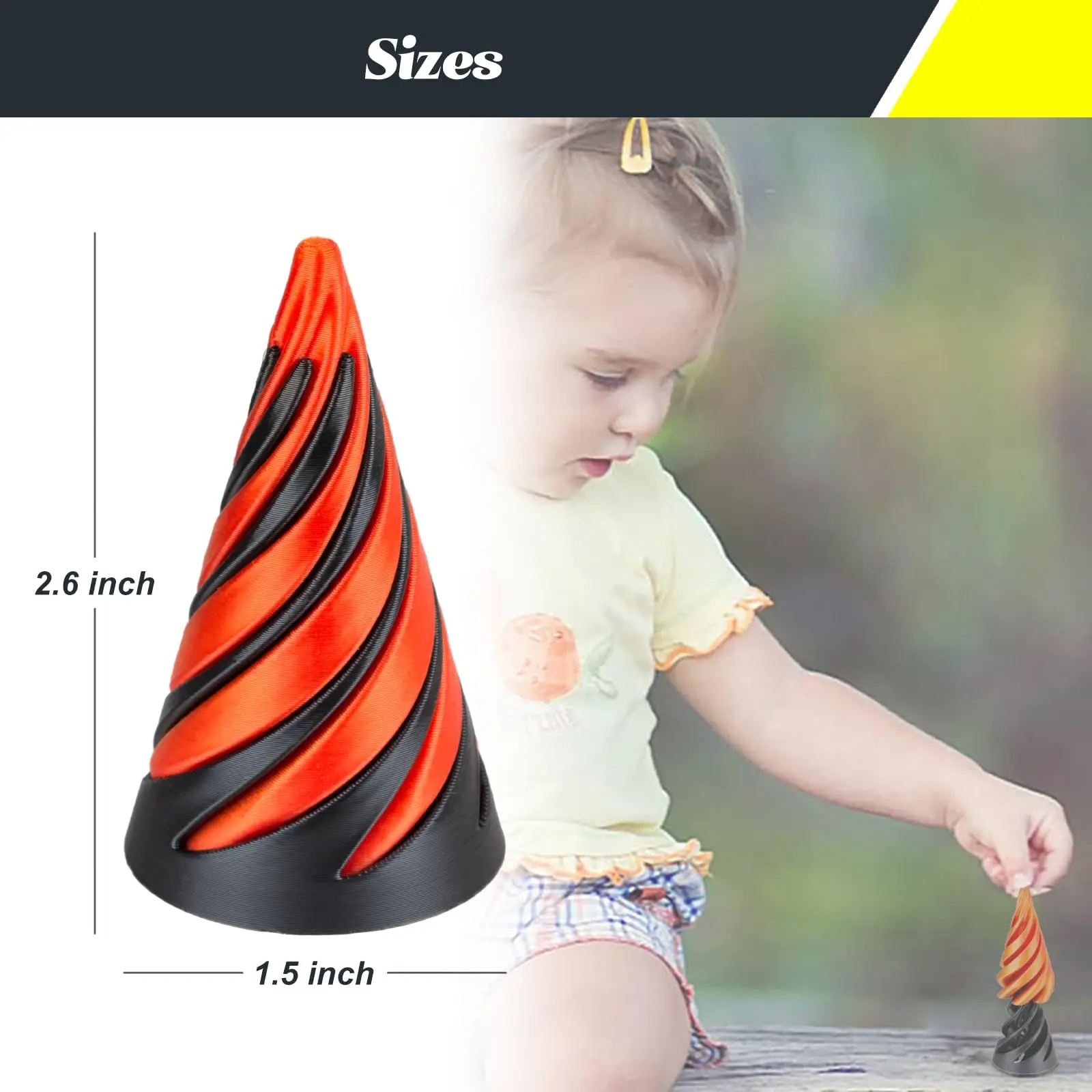 Impossible Pyramid Passthrough Toy,Helix Nut Spiral Cone Fiddle Fidget Toy,Mini Vortex Thread Illusion for Home Office Desk Gift