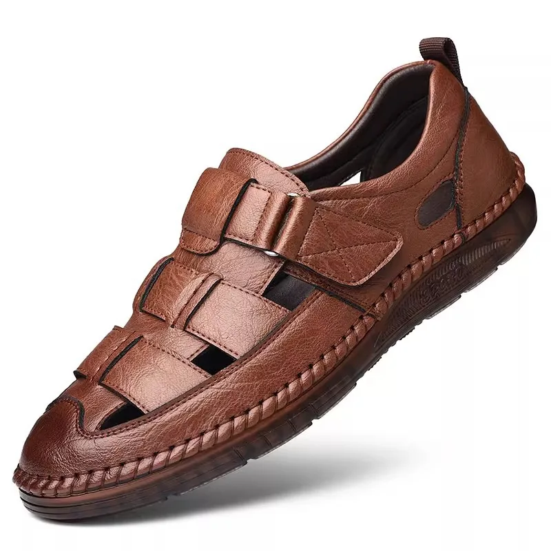 

Genuine Leather Summer Men's Business Casual Loafers Hollow Sandals Men Chaussure Hommes Zapatos De Hombre Sapatos Masculinos