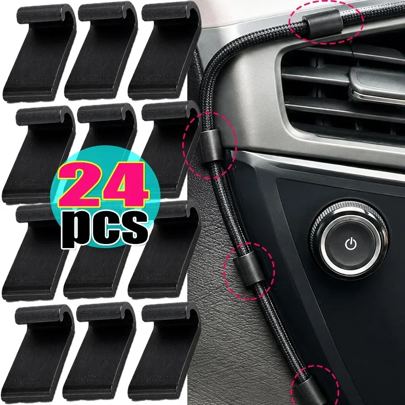 24pcs Car Dashboard Cable Clip, Compatible with 3.4mm Wire Diameter, Can Be Used to Organize Driving Recorders or Phone Holders