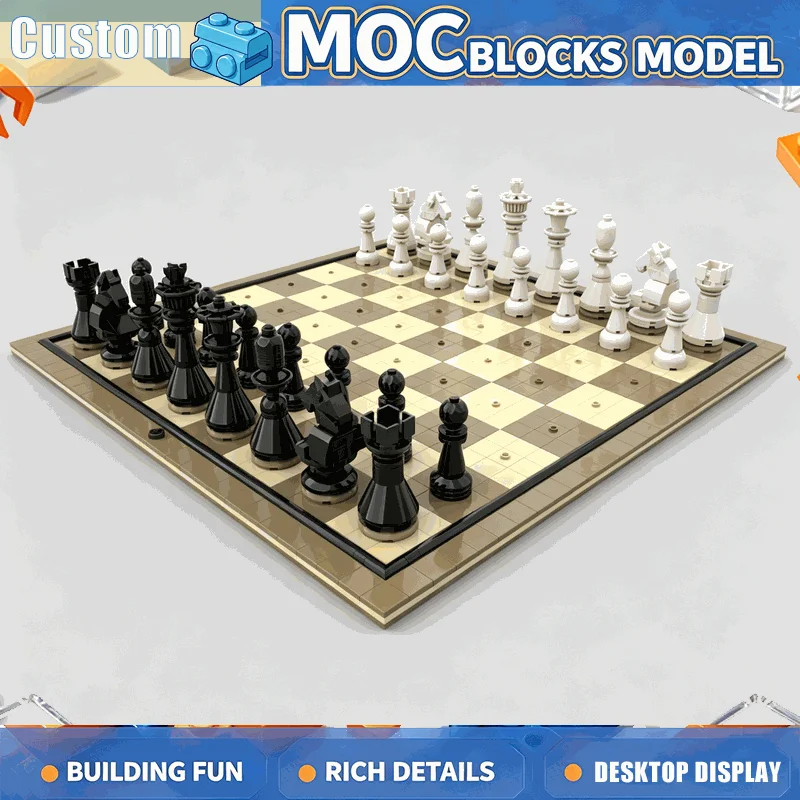 1269PCS MOC Full Size Classic Chess Set Board Game Model Building Blocks DIY Creative Assembly Educational Toy Gift Collection