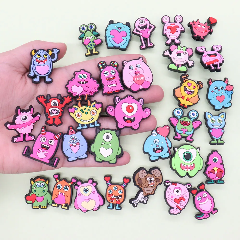 1pcs Cartoon Monster Eyes PVC Sandals Shoe Charms Kids Funny Accessories Garden Shoe Buckle Decorations Kid Holiday Present