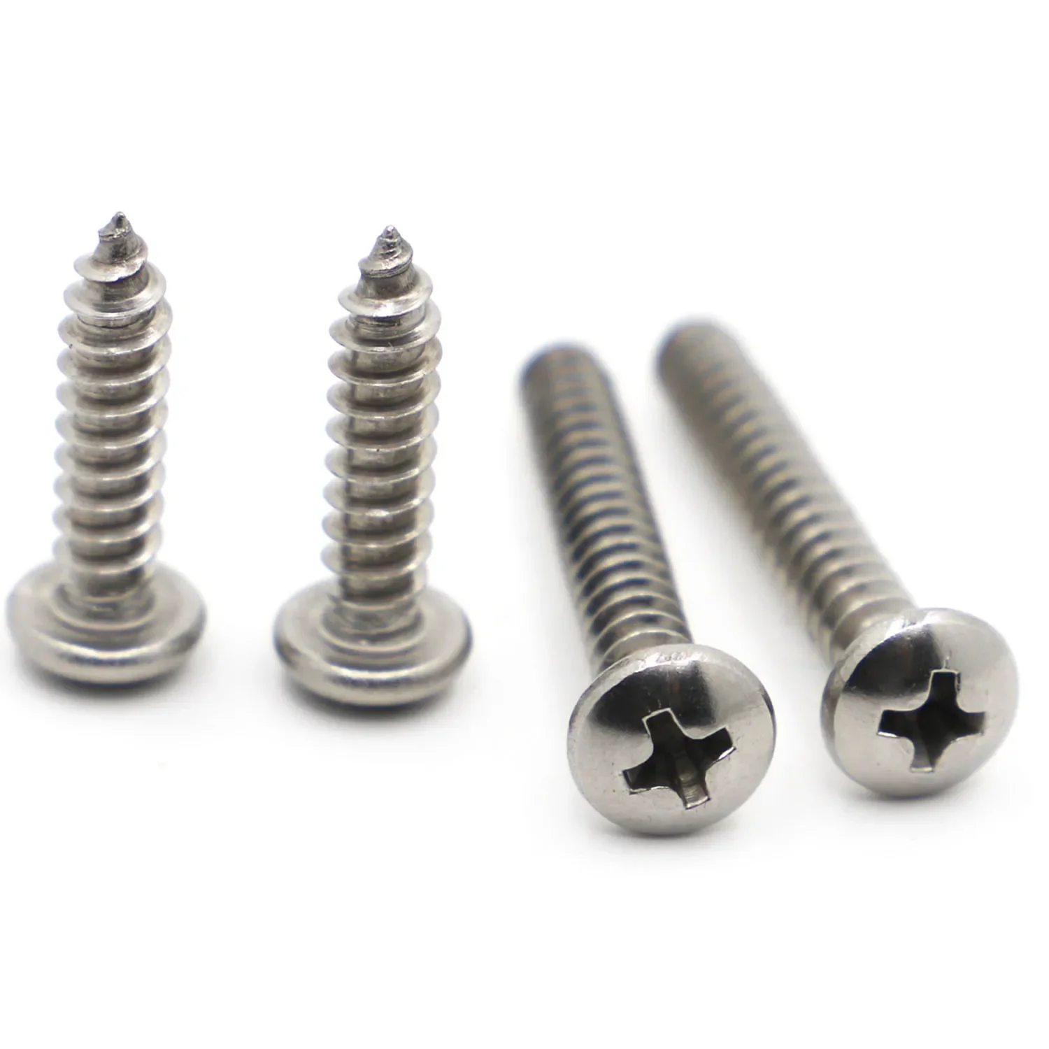 

M1 M1.2 M1.4 M1.7 M2 M2.3 M2.6 M3 M4 M5 M6 304 Stainless Steel Cross Phillips Recessed Round Pan Head Tapping Screws Wood Screw