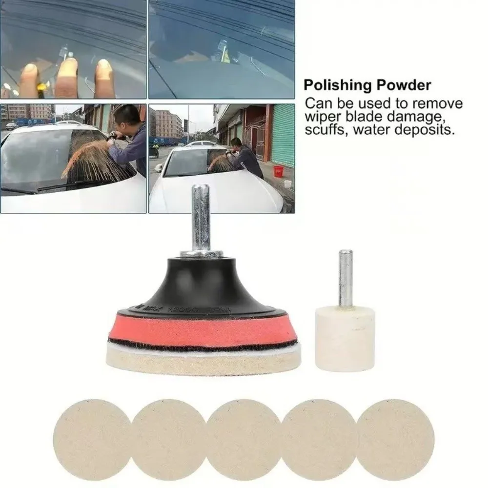 1 Set Restoration Car Glass Polishing Kit Remove Scratches DIY Glass Polish Set Backing Pad Windshield Scratch Remove Kit