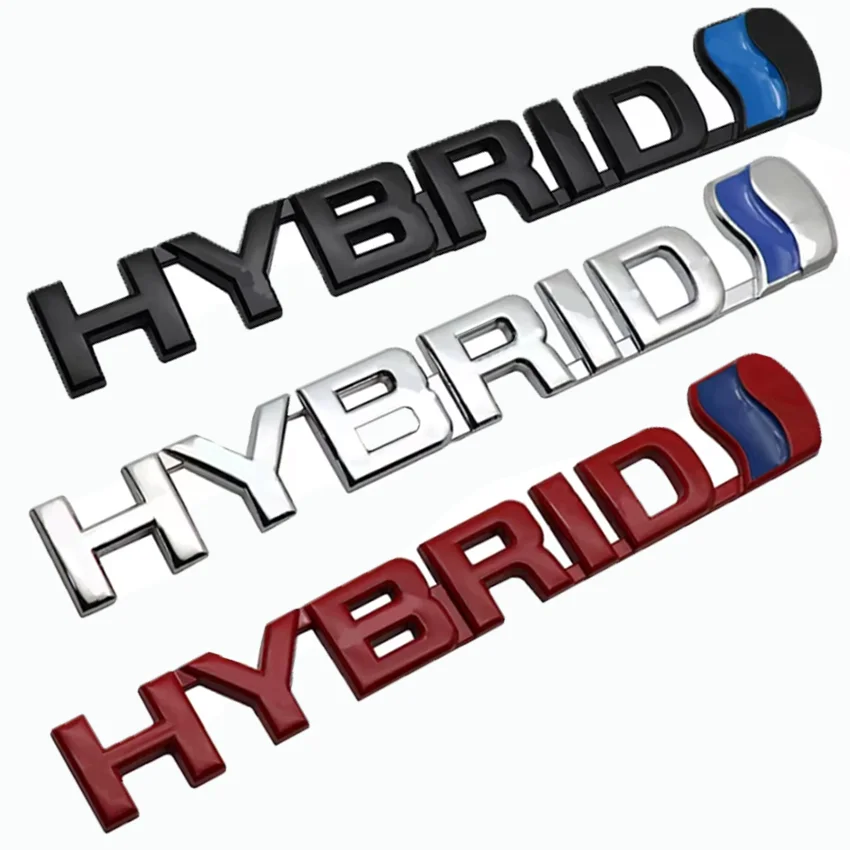 3D Metal Chrome HYBRID Synergy Drive Logo Emblem Car Fender Badge Trunk Decal For Toyota Camry Auto Sticker Accessories