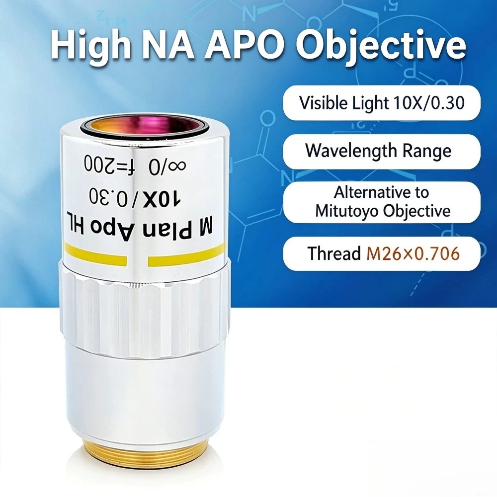 M Plan Apo HL 10X High NA Metallurgical Long Working Distance 95mm Parfocal APO Microscope Objective Lens Instead of Mitutoyo