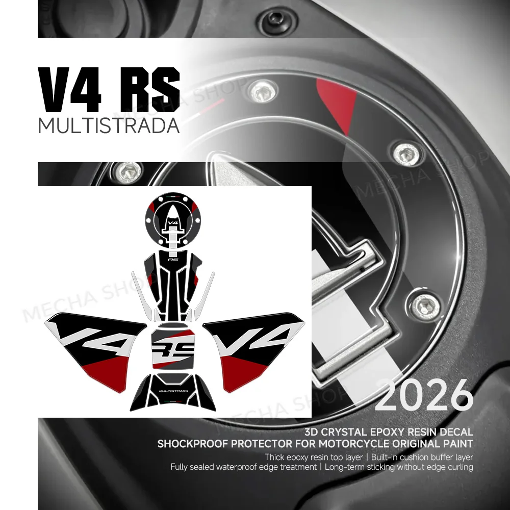 Motorcycle Accessories 3D Resin Sticker Protection Kit For Multistrada V4 RS 2026