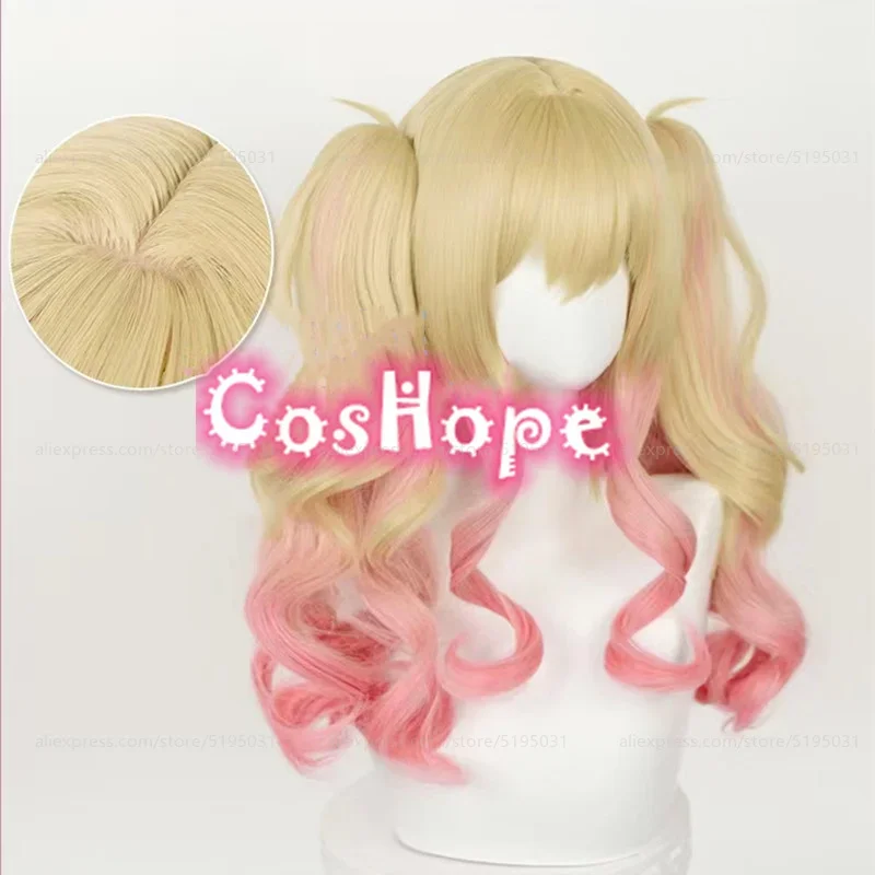 Tenma Saki cosplay wig 56cm yellow pink wig anime cosplay wigs wigs heat resistant synthetic wig