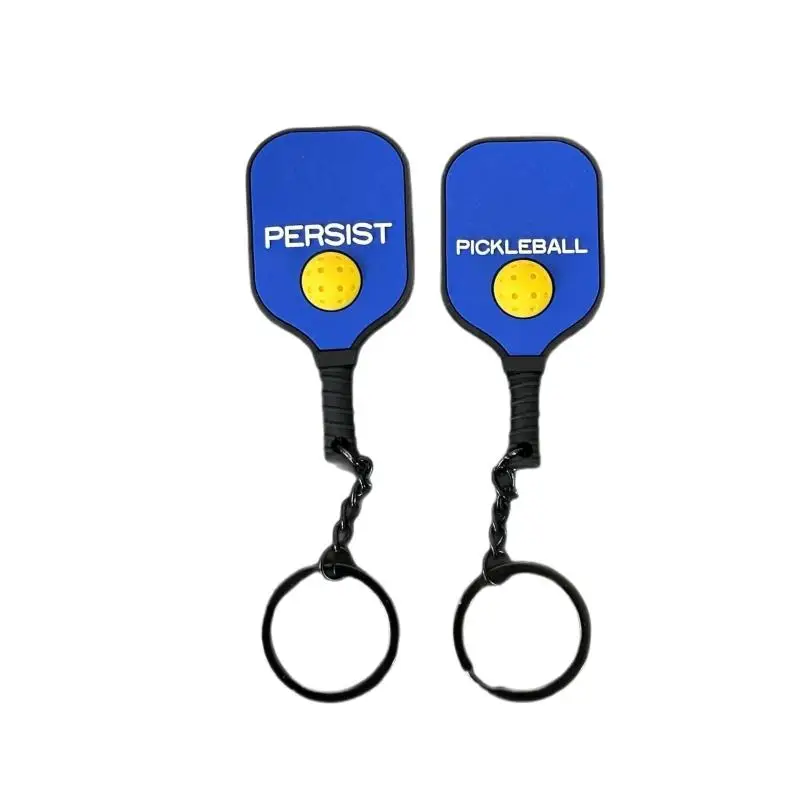 NEW Creative Pickleball Racket Metal Keychain Colorful Hollow Golf Ball Keychains Dink Ball Fans Party Gift Bag Pendant