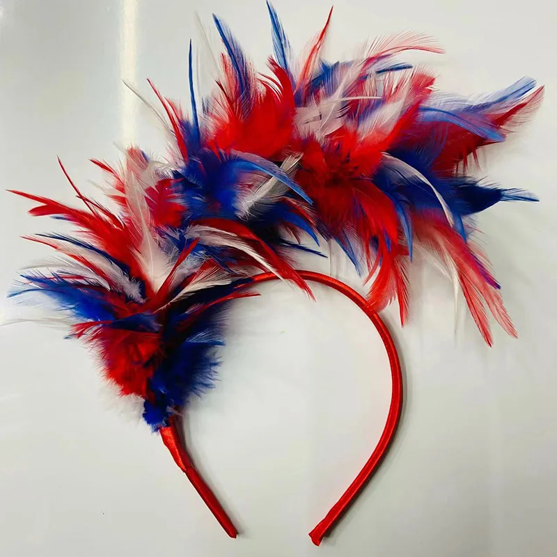 Vintage Feather Headband Women Fashion Hair Band Dance Party Hair Accessories Dance Stage Performance Holiday Carnival Decor