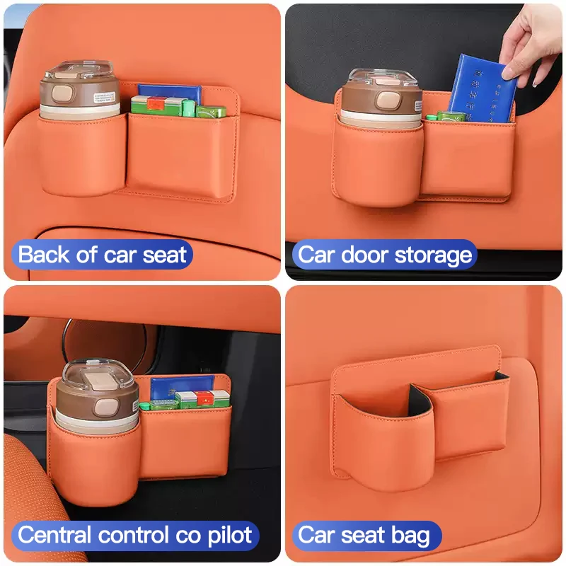 Car Storage Bag Water Cup Holder Car Door Storage Box Inside Car Trash Can Mobile Phone Placement Box Supplies