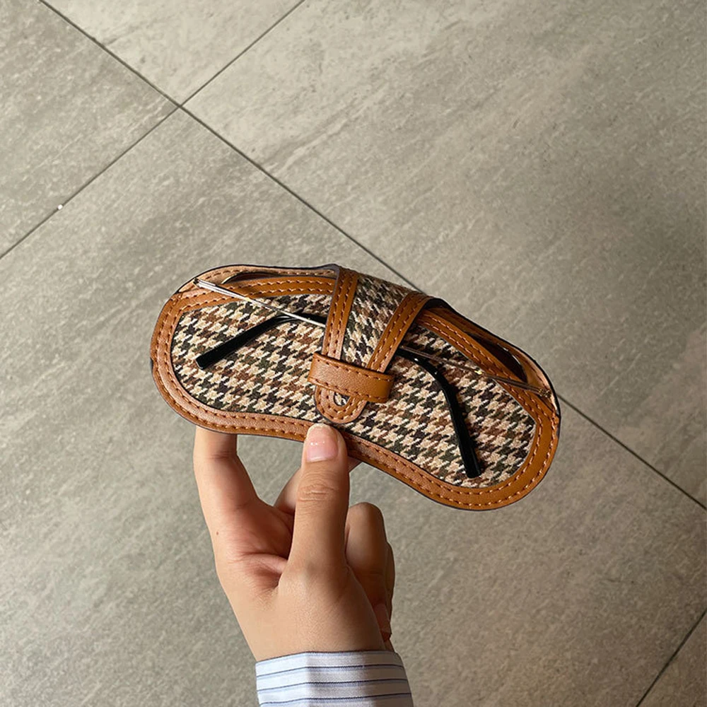 حقيبة نظارات جلدية ناعمة حافظة نظارات شمسية صلبة حقيبة تخزين نظارات بسيطة صندوق نظارات شمسية محمول حافظة نظارات 2024 #3