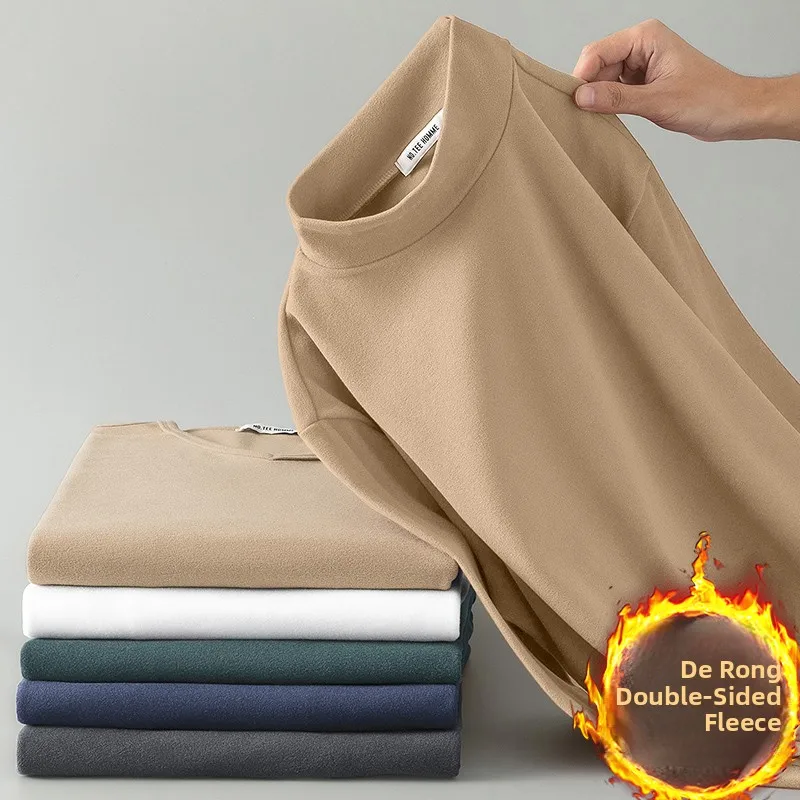 

Мужское зимнее термобелье с длинным рукавом, воротником-стойкой, облегающее, базовый слой, однотонное, универсальное, комфортное нижнее белье