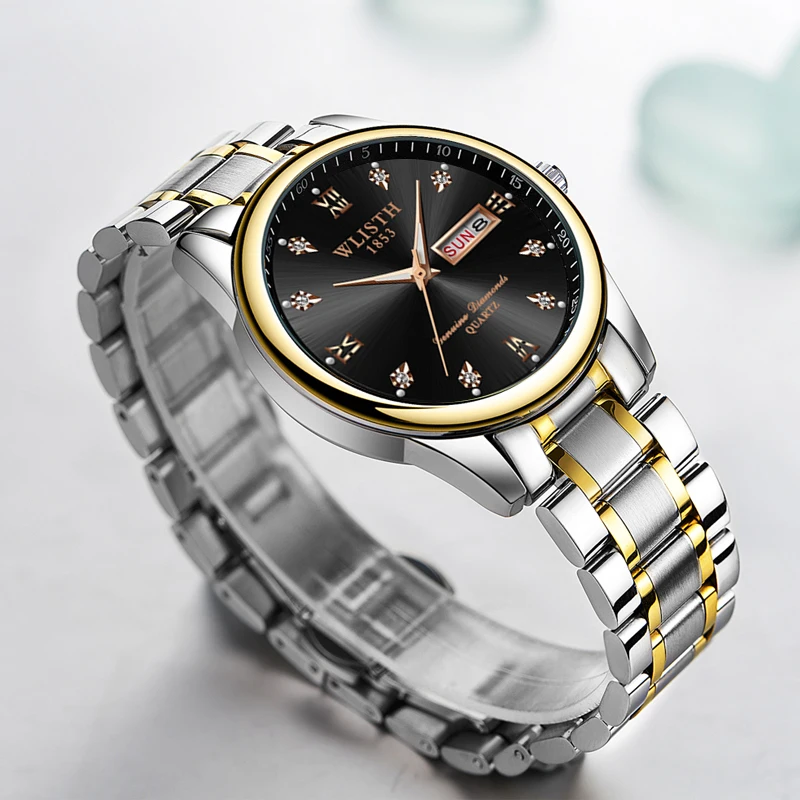 Новые модные мужские часы, кварцевые наручные часы, водонепроницаемые классические роскошные брендовые часы для мужчин, часы с ремешком из нержавеющей стали, reloj