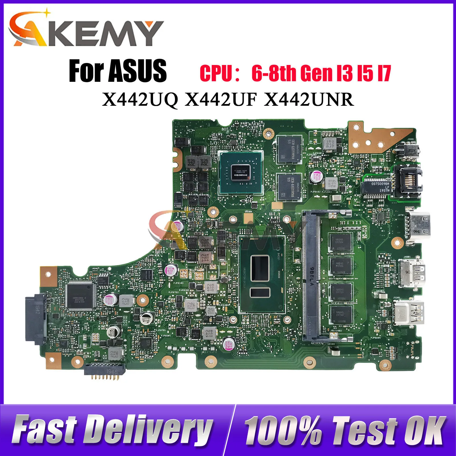 

X442UQ Laptop Motherboard For ASUS X442URR R419u X442UF X442UR F442U X442UQ X442U X442UAR A442U X442UNR Mainboard I3 I5 I7 CPU