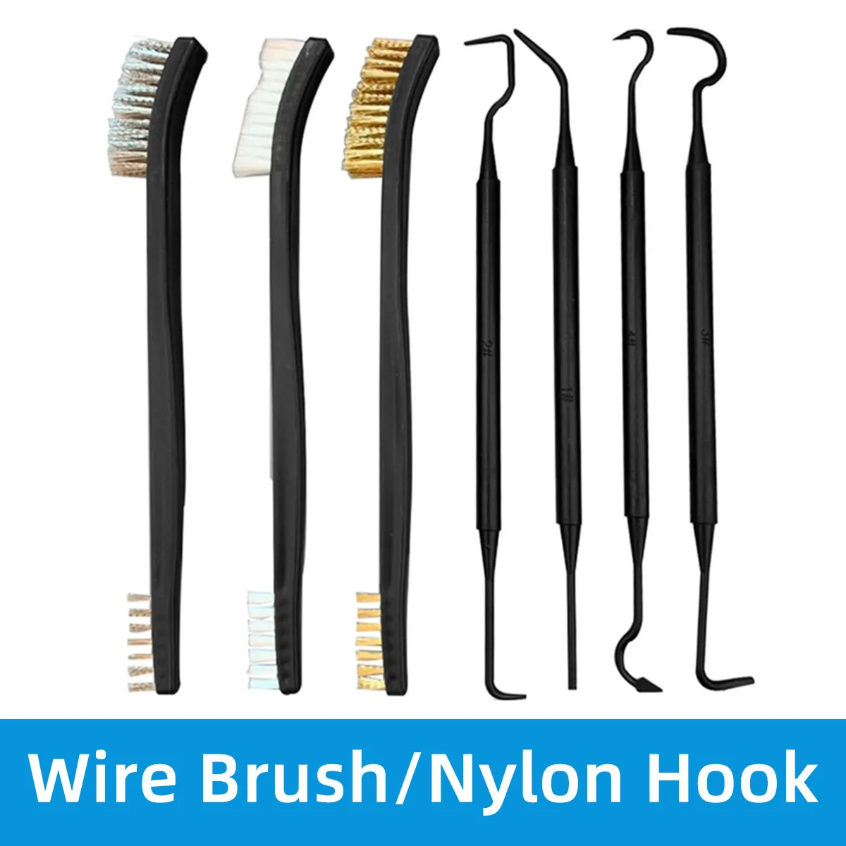 

Набор для чистки металлических поверхностей: 3/4/7 шт. двусторонних проволочных щеток/нейлоновых крючковых щеток, специализированные инструменты для тонкой очистки автомобильных деталей