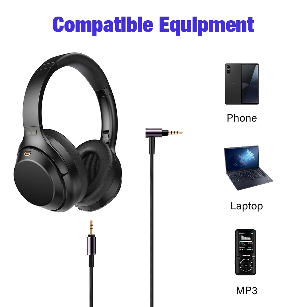 3.5mm Jack Headphones Cable For Sony WH1000XM2 WH1000XM3 WH1000XM4