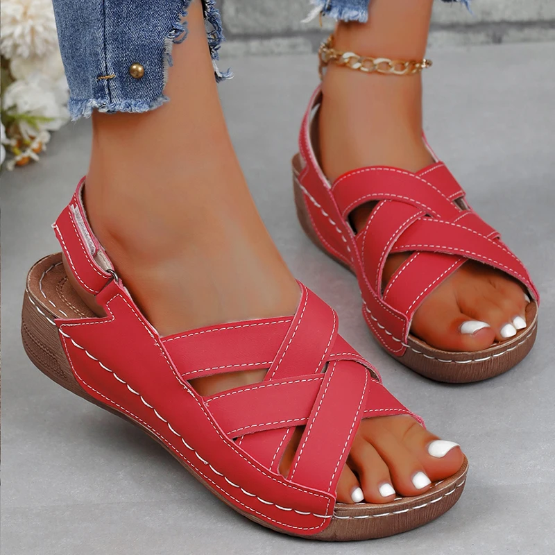 Shoes Sandals Women Summer Outdoor Women\'s Sandals Retro Shoes For Women Wedge Sandals Woman Casual Sandal Women Footwear Female