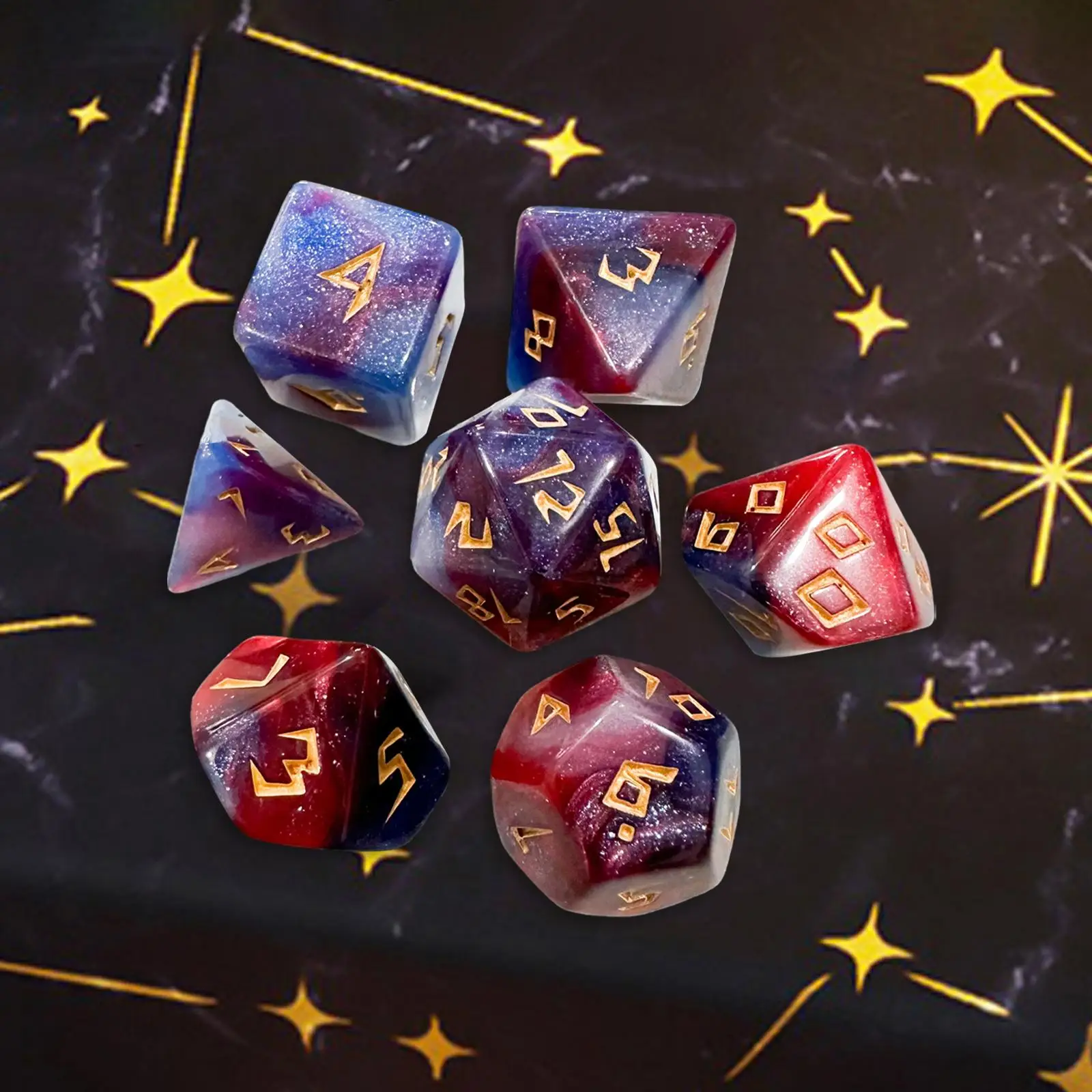 

7 Pieces Polyhedral Dice Table Gaming Dice Acrylic D8 D10 D12 D20 for Role