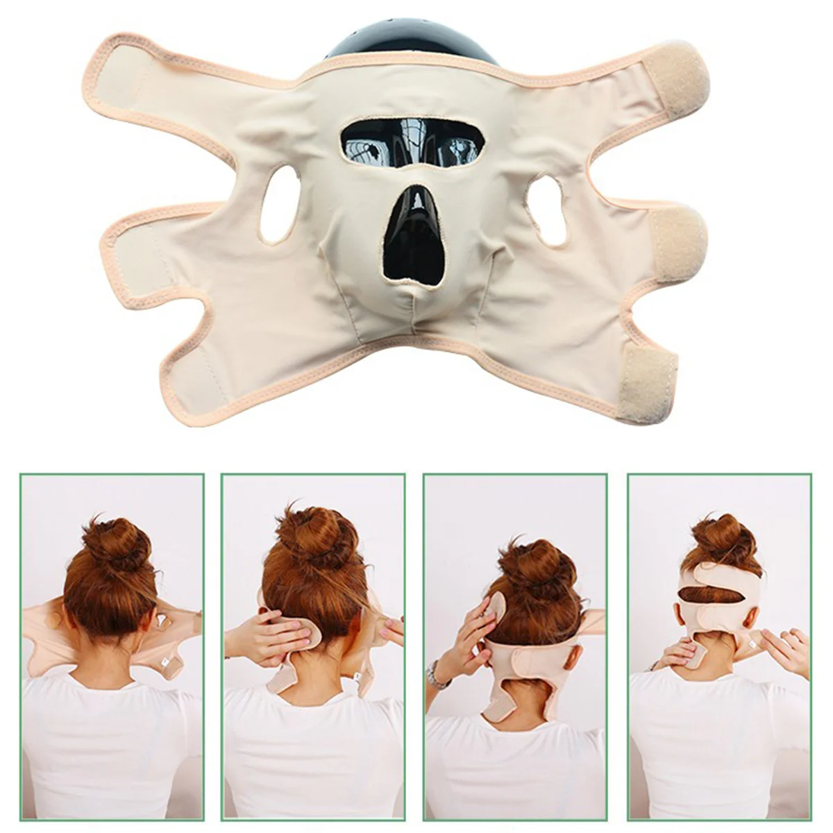 

Face Slimming Mask Elastic Breathable Full Tightening Neck Chin Cheek Tool For Double Chin Reduction Size L