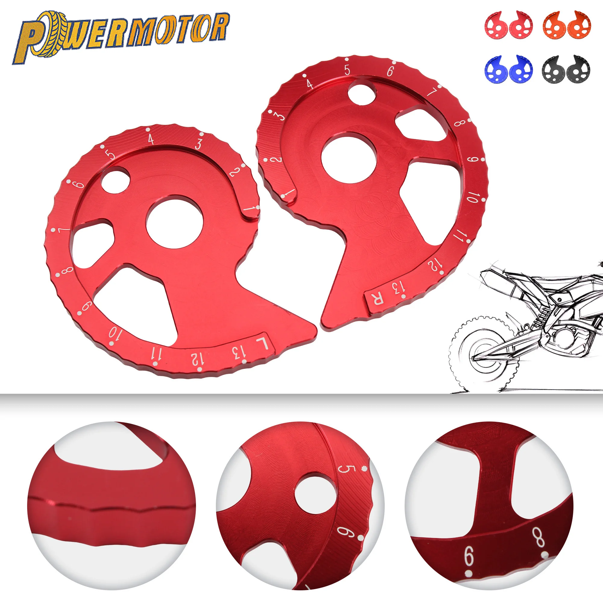 

Motorcycle Chain Guide Adjuster Regulator CNC Parts For YAMAHA WR250 TW225E TW200 XT225 XT250 For HONDA CRF150F 230F 230L 250 AR