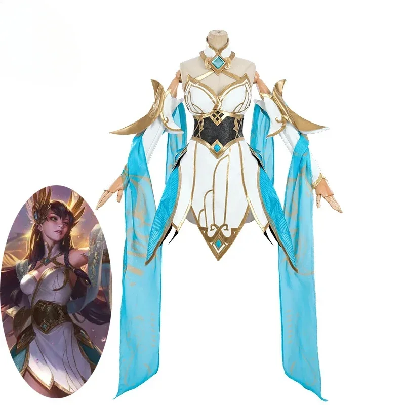 LOL Immortal Journey Irelia Cosplay Costume Game Divine Sword Irelia Halloween Outfit Women Dress with Headwear New Skin