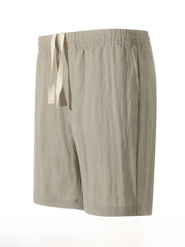 casual-breathable-men's-shorts-summer-fashion-urban-style-standard-fit-washed-linen-cool-feeling-lightweight-shorts