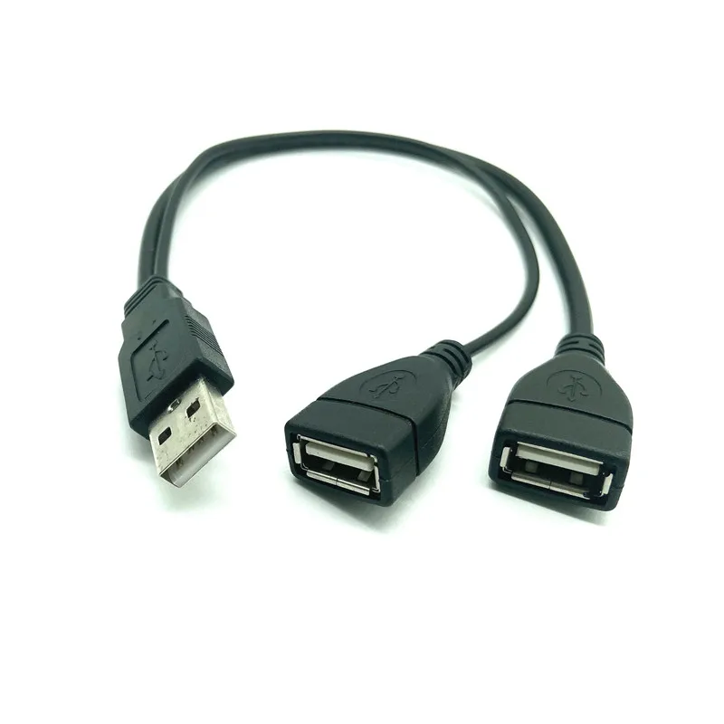 1 Male Plug To 2 Female Socket USB 2.0 Extension Line Data Cable Power Adapter Converter Splitter USB 2.0 Cable 15/30cm