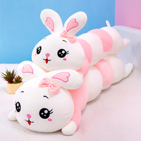 130cm Cute Soft Caterpillar Rabbit Plush Toys Office Nap Stuffed Animal Pillow Home Comfort Cushion Christmas Gift Doll Kids