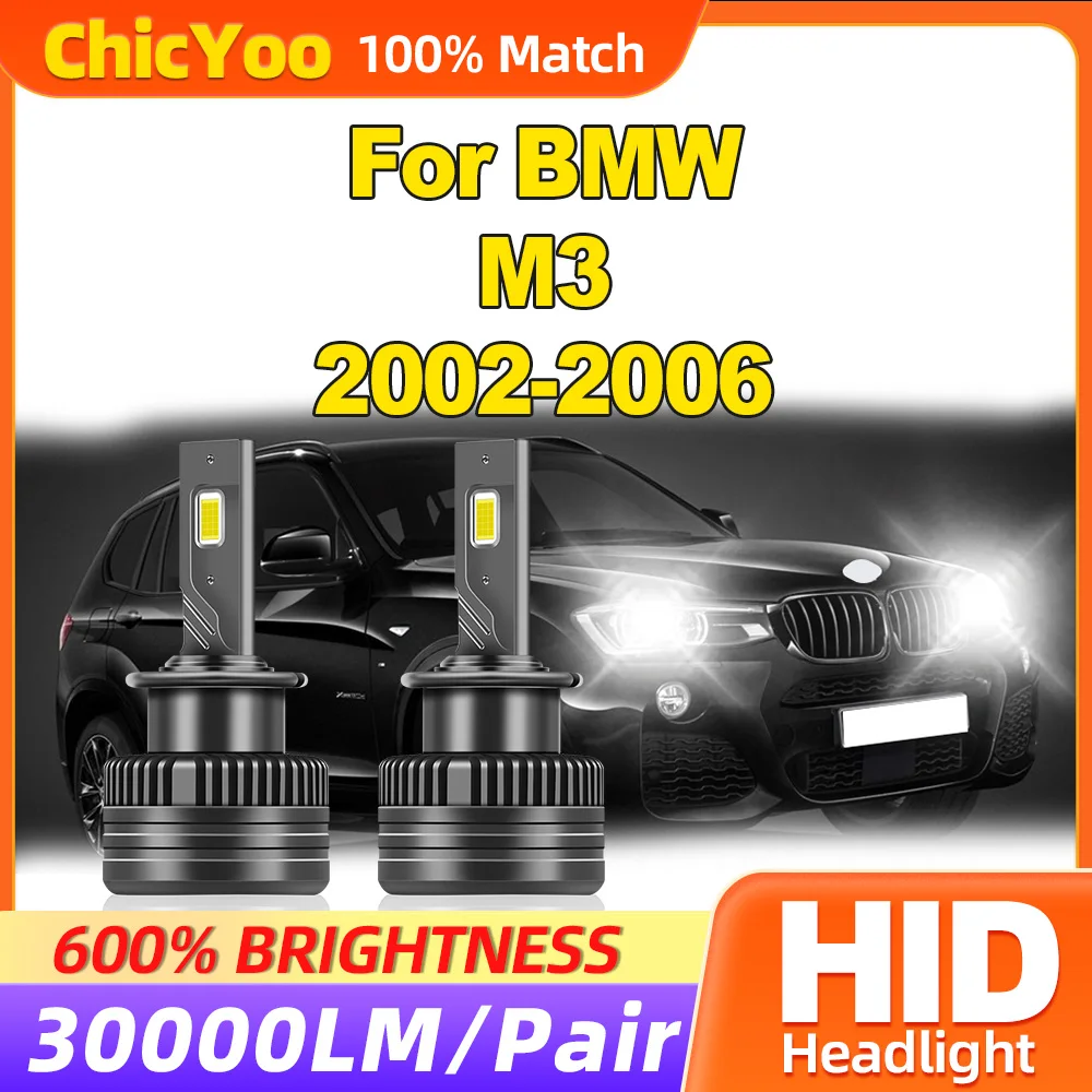 

120W HID Xenon Headlight Bulbs 30000LM LED Car Lights 6000K White 12V Turbo Auto Lamps For BMW M3 2002 2003 2004 2005 2006