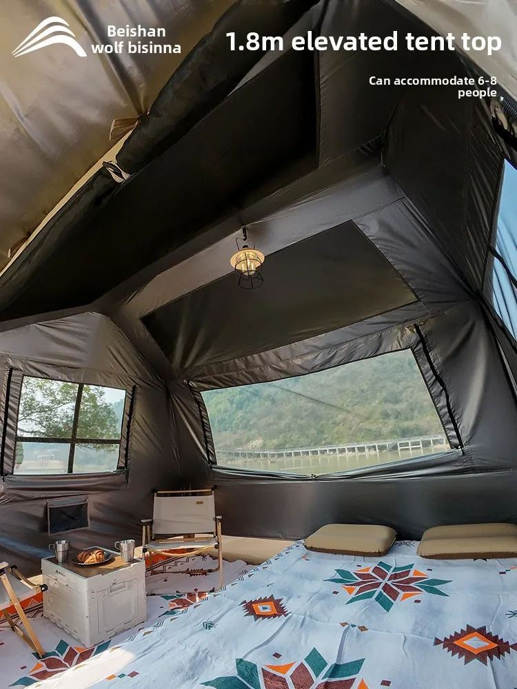 Automatic Ridge Camping Tent with Sunshade Outdoor Titanium Coated UV Protection Full Gear