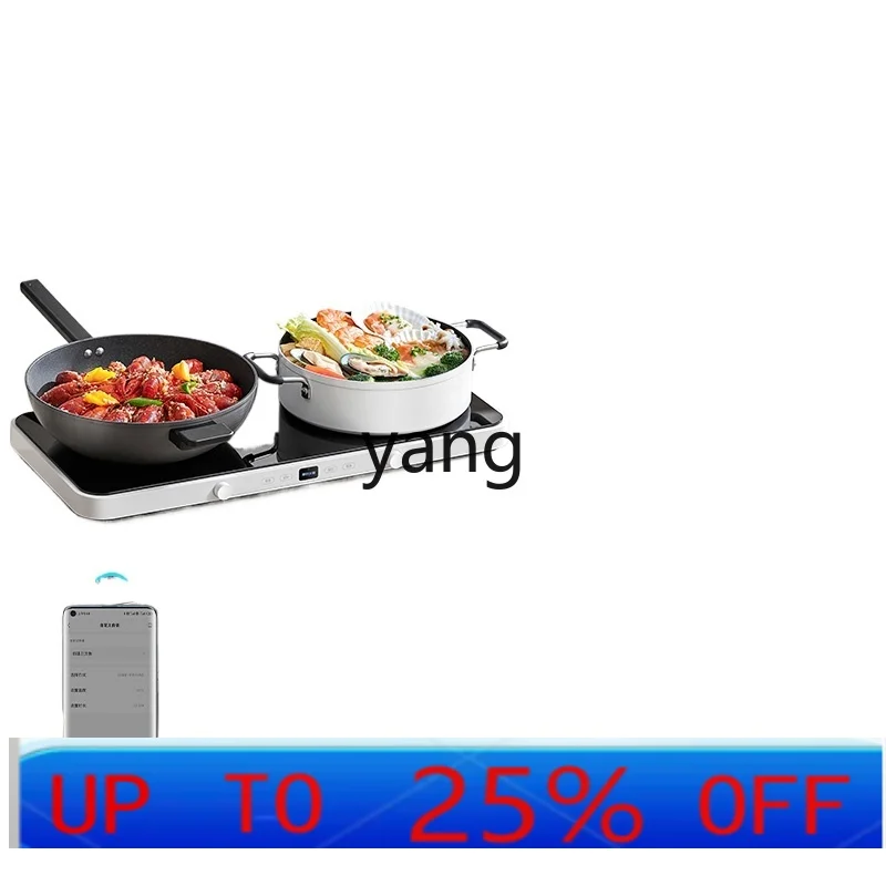 

cx Double-Mouth Induction Cooker Party Electric Baking Pan Household Barbecue Multi-Functional Cooking Hot Pot Dinner